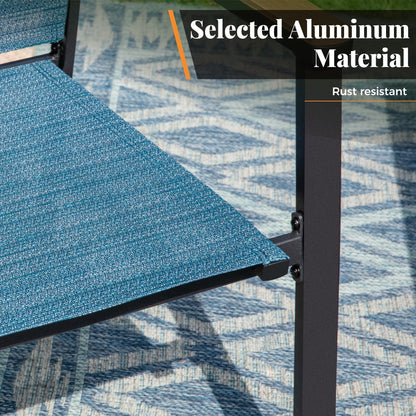 MAISON ARTS Set da pranzo da giardino da 9 pezzi con 8 sedie impilabili in textilene e 1 tavolo in metallo