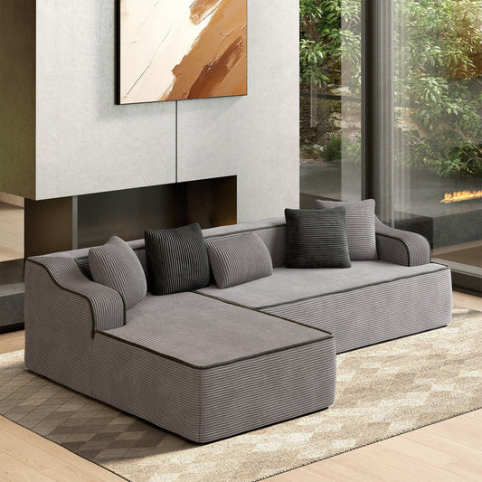 MAISON ARTS Divano componibile a L trasformabile senza montaggio per soggiorno