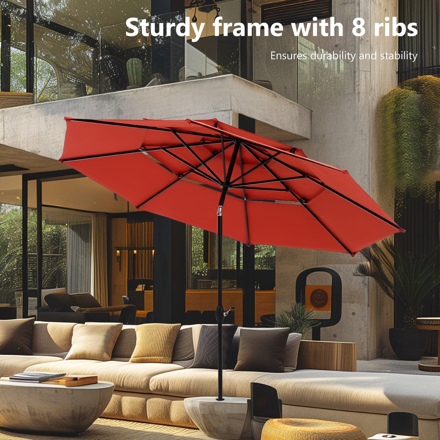 MAISON ARTS Set da pranzo in metallo con rivestimento E-Coating, set da pranzo per esterni e patio (set da 5)