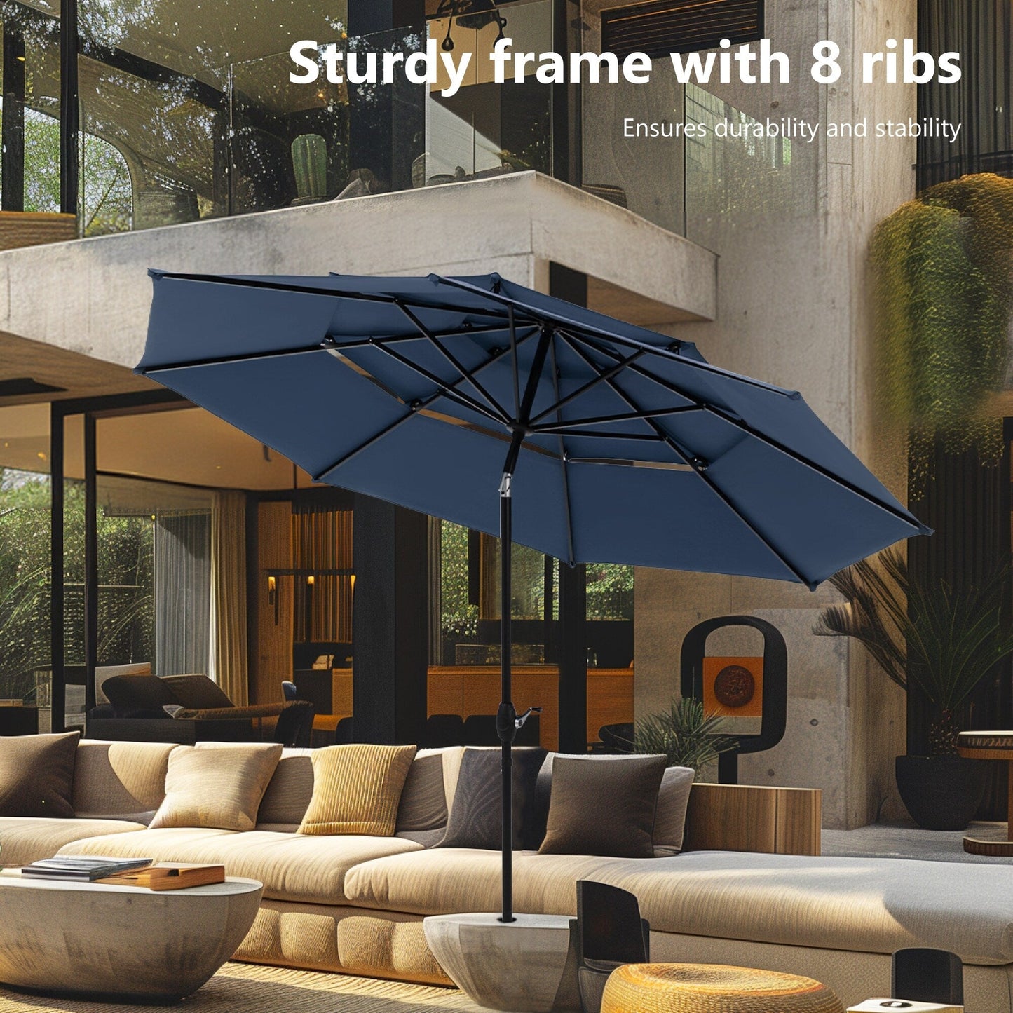 MAISON ARTS Set da pranzo in metallo con rivestimento E-Coating, set da pranzo per esterni e patio (set da 5)