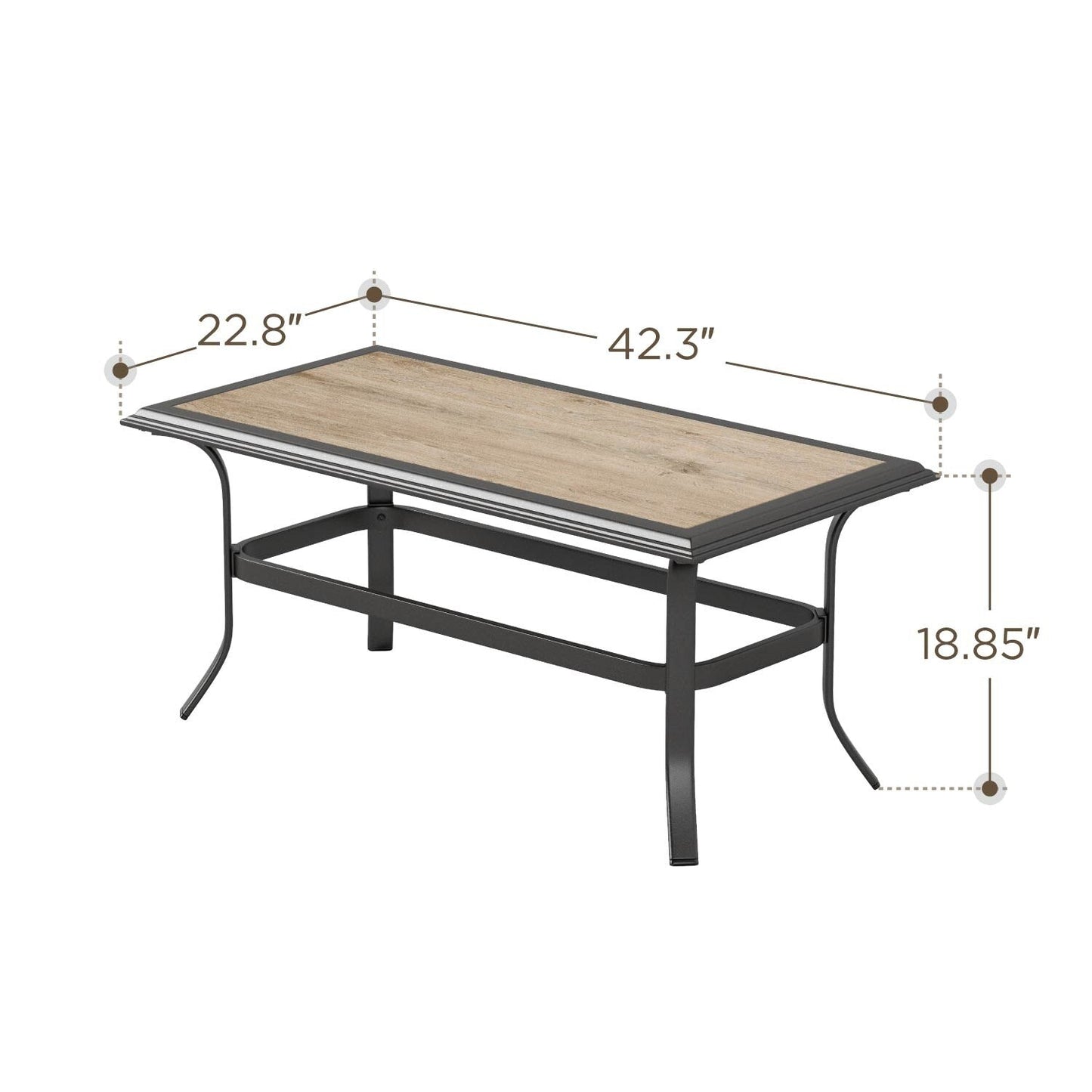 MAISON ARTS Set di mobili da esterno extra large da 6 pezzi: divani a 3 e 2 posti, sedie girevoli, pouf, tavolino da caffè