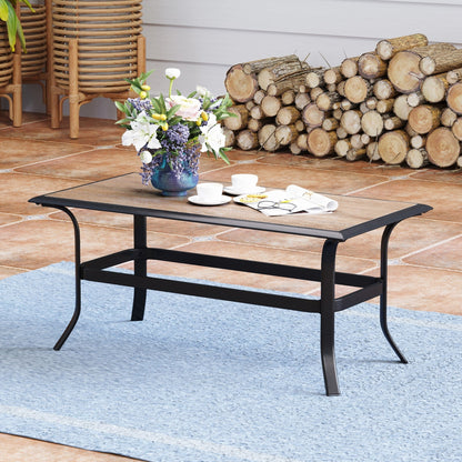 MAISON ARTS Set di mobili da esterno extra large da 6 pezzi: divani a 3 e 2 posti, sedie girevoli, pouf, tavolino da caffè