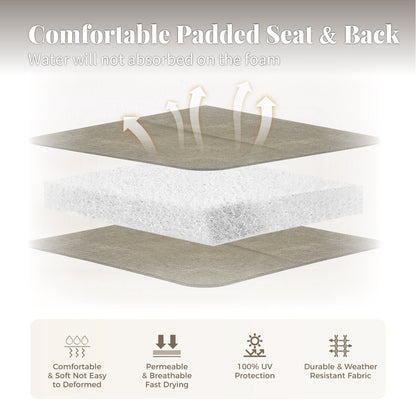 MAISON?ARTS Set da pranzo per patio da 9 pezzi, tavolo quadrato in metallo da 60 pollici e sedie a dondolo da pranzo con cinghie