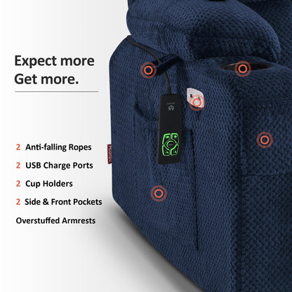 Poltrona reclinabile elettrica MCombo Medium a doppio motore, posizione infinita, massaggio e calore, poggiapiedi esteso, tessuto 7890