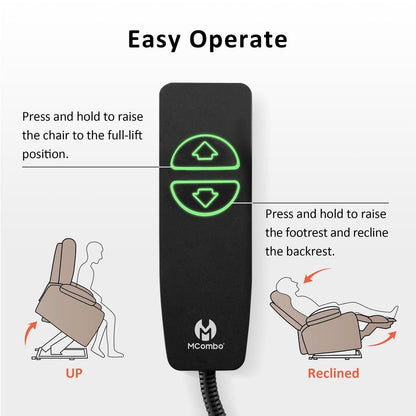 Poltrona reclinabile elettrica MCombo con massaggio e calore, 3 posizioni, porte USB, similpelle 7040