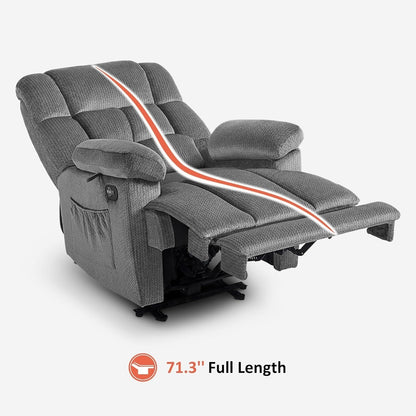 Poltrona reclinabile elettrica MCombo per soggiorno con riscaldamento e massaggio, tessuto R6233