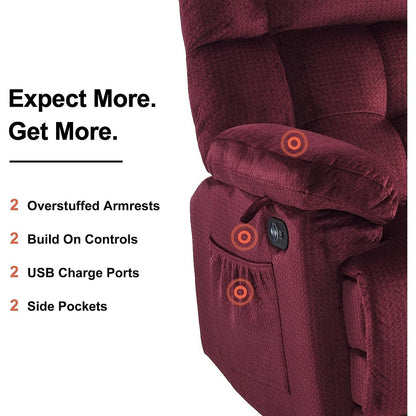 Divano a due posti reclinabile elettrico MCombo con riscaldamento e massaggio, tessuto 6237