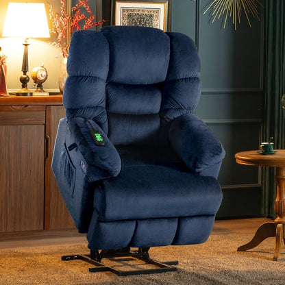 Poltrona reclinabile MCombo Infinite Position con poggiatesta elettrico per anziani, doppio motore, poggiapiedi esteso, tessuto (media)