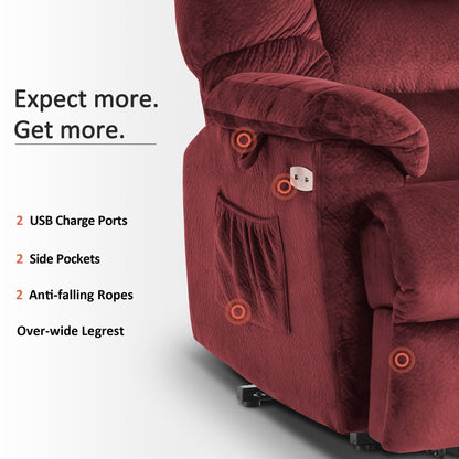 Poltrona reclinabile MCombo Infinite Position con poggiatesta elettrico per anziani, doppio motore, poggiapiedi esteso, tessuto (media)