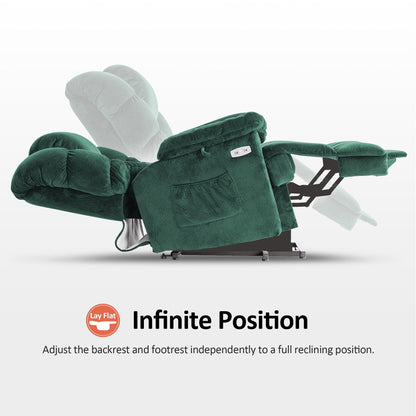 Poltrona reclinabile MCombo Infinite Position con poggiatesta elettrico per anziani, doppio motore, poggiapiedi esteso, tessuto (media)