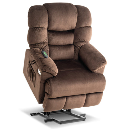 Poltrona reclinabile MCombo Infinite Position con poggiatesta elettrico per anziani, doppio motore, poggiapiedi esteso, tessuto (media)