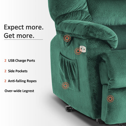 Poltrona reclinabile MCombo Infinite Position con poggiatesta elettrico per anziani, doppio motore, poggiapiedi esteso, tessuto (media)