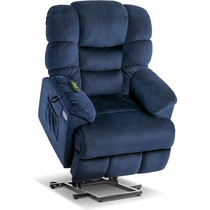 Poltrona reclinabile MCombo Infinite Position con poggiatesta elettrico per anziani, doppio motore, poggiapiedi esteso, tessuto (media)