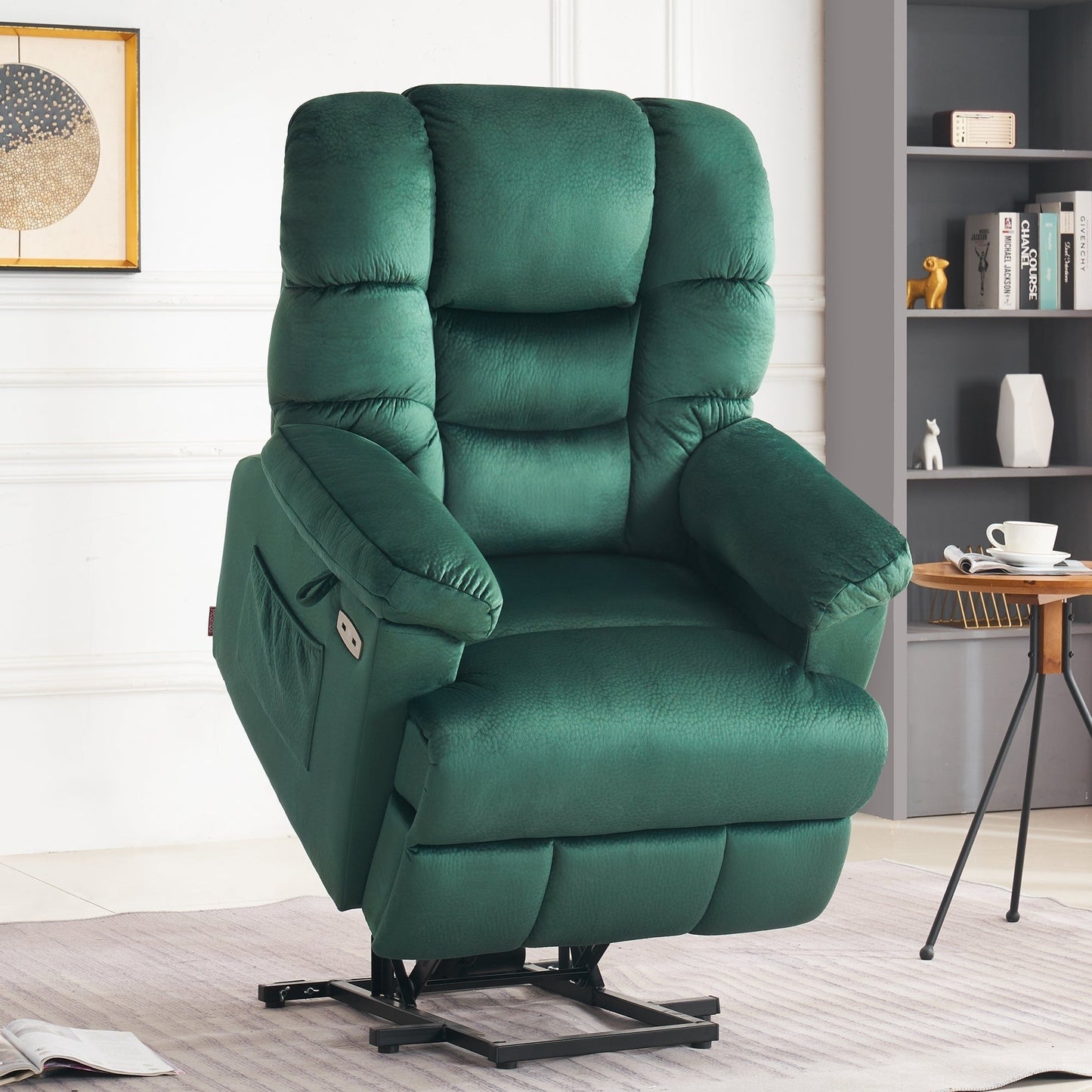 Poltrona reclinabile MCombo Infinite Position con poggiatesta elettrico per anziani, doppio motore, poggiapiedi esteso, tessuto (media)