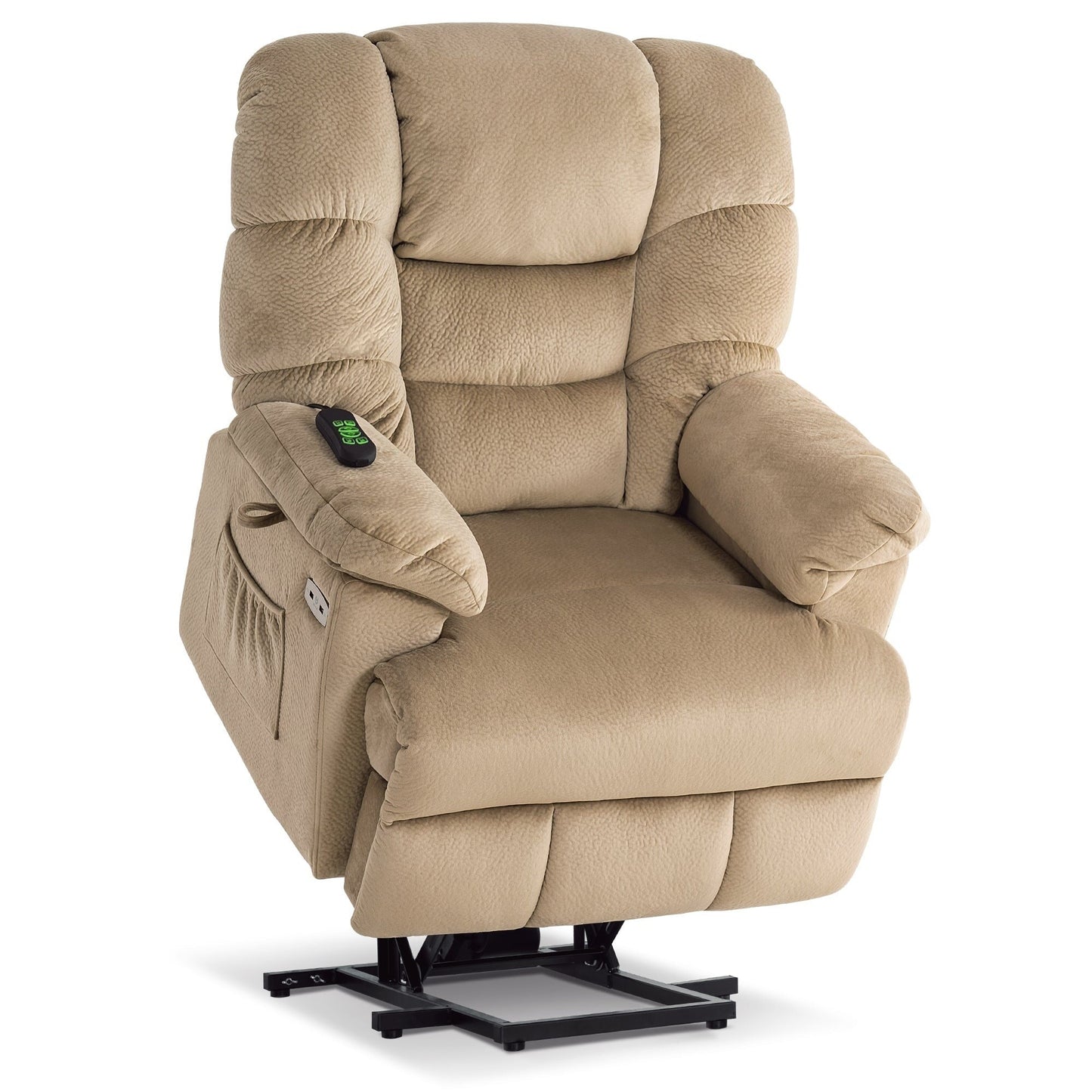 Poltrona reclinabile MCombo Infinite Position con poggiatesta elettrico per anziani, doppio motore, poggiapiedi esteso, tessuto (media)