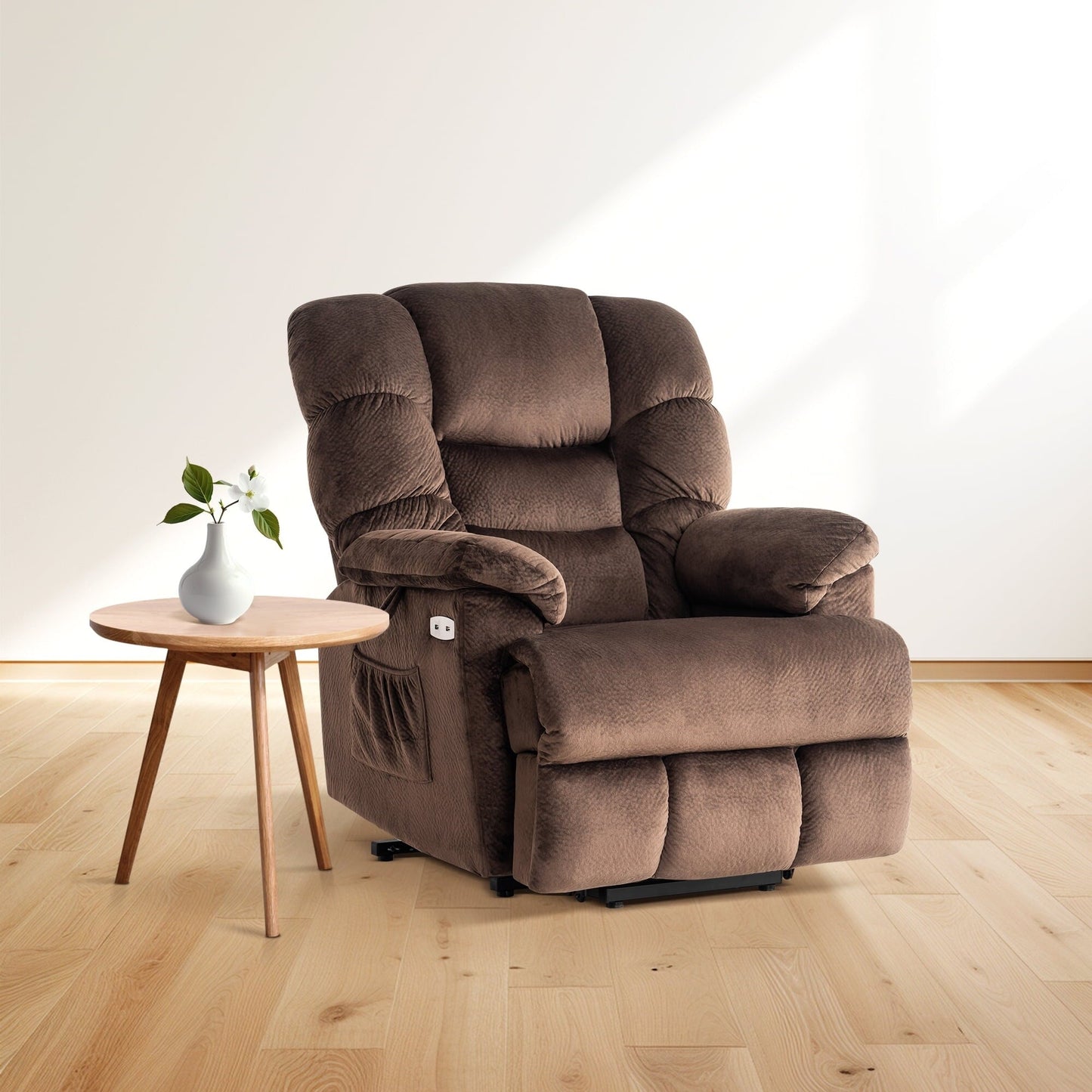 Poltrona reclinabile MCombo Infinite Position con poggiatesta elettrico per anziani, doppio motore, poggiapiedi esteso, tessuto (media)