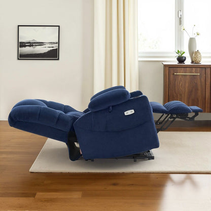 Poltrona reclinabile elettrica MCombo Large con doppio motore, massaggio e doppio riscaldamento per anziani alti e di grossa taglia, tessuto 7634