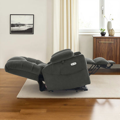 Poltrona reclinabile elettrica MCombo Large con doppio motore, massaggio e doppio riscaldamento per anziani alti e di grossa taglia, tessuto 7634