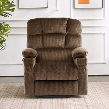 Poltrona reclinabile elettrica MCombo a doppio motore per anziani, massaggio e calore, tessuto 7680