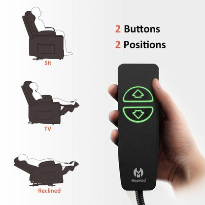 Poltrona reclinabile elettrica MCombo con riscaldamento e massaggio, in pelle PR621