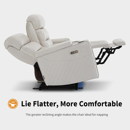 Divano a due posti reclinabile elettricamente MCombo con poggiatesta regolabili, seduta per home theater con braccioli portaoggetti, similpelle HTS470