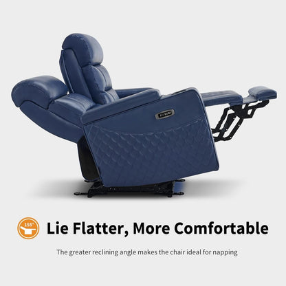 Divano a due posti reclinabile elettricamente MCombo con poggiatesta regolabili, seduta per home theater con braccioli portaoggetti, similpelle HTS470