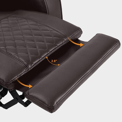 Divano a due posti reclinabile elettricamente MCombo con poggiatesta regolabili, seduta per home theater con braccioli portaoggetti, similpelle HTS470