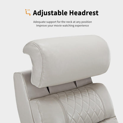 Divano a due posti reclinabile elettricamente MCombo con poggiatesta regolabili, seduta per home theater con braccioli portaoggetti, similpelle HTS470