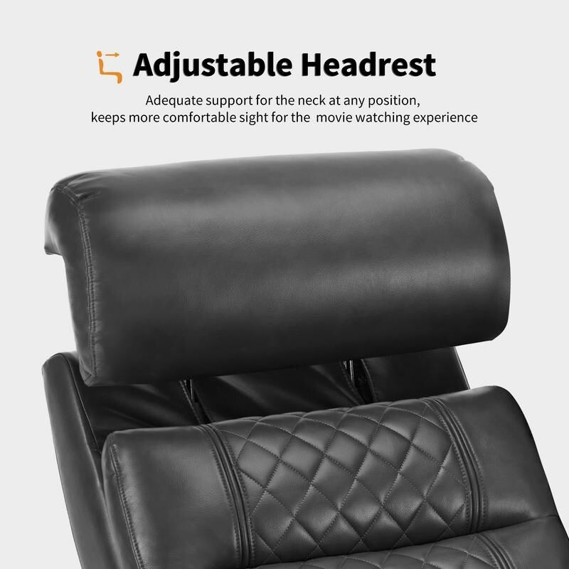 Divano a due posti reclinabile elettricamente MCombo con poggiatesta regolabili, seduta per home theater con braccioli portaoggetti, similpelle HTS470