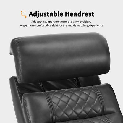 Divano a due posti reclinabile elettricamente MCombo con poggiatesta regolabili, seduta per home theater con braccioli portaoggetti, similpelle HTS470