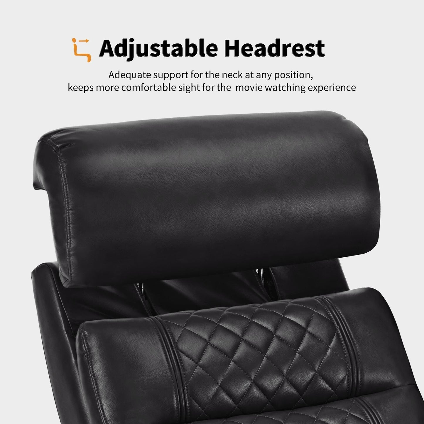 Divano a due posti reclinabile elettricamente MCombo con poggiatesta regolabili, seduta per home theater con braccioli portaoggetti, similpelle HTS470