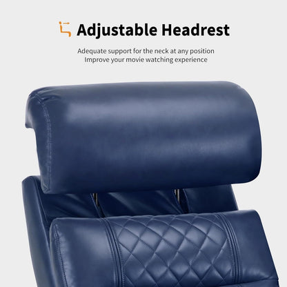 Divano a due posti reclinabile elettricamente MCombo con poggiatesta regolabili, seduta per home theater con braccioli portaoggetti, similpelle HTS470