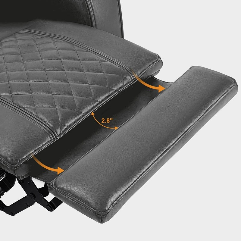 Divano a due posti reclinabile elettricamente MCombo con poggiatesta regolabili, seduta per home theater con braccioli portaoggetti, similpelle HTS470