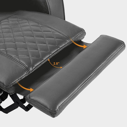 Divano a due posti reclinabile elettricamente MCombo con poggiatesta regolabili, seduta per home theater con braccioli portaoggetti, similpelle HTS470