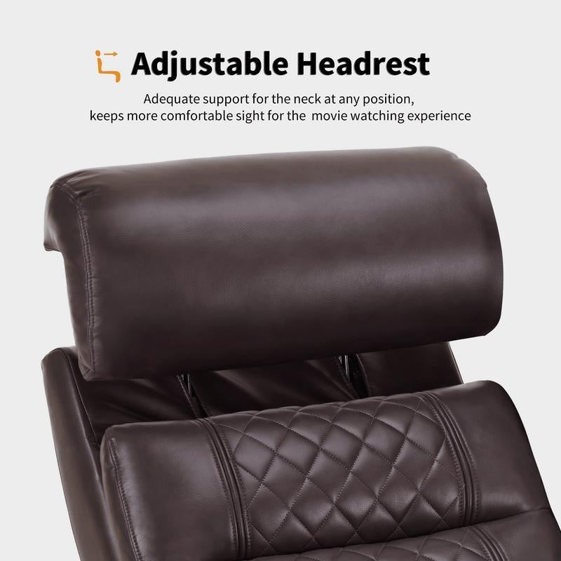 Divano a due posti reclinabile elettricamente MCombo con poggiatesta regolabili, seduta per home theater con braccioli portaoggetti, similpelle HTS470