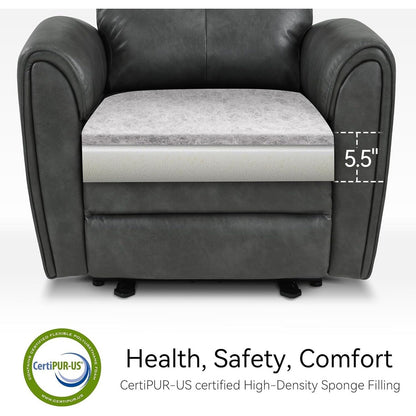 Poltrone reclinabili piccole MCombo Power, moderne poltrone reclinabili Zero Wall Hugger con supporto lombare, porte USB e di ricarica, certificate FSC