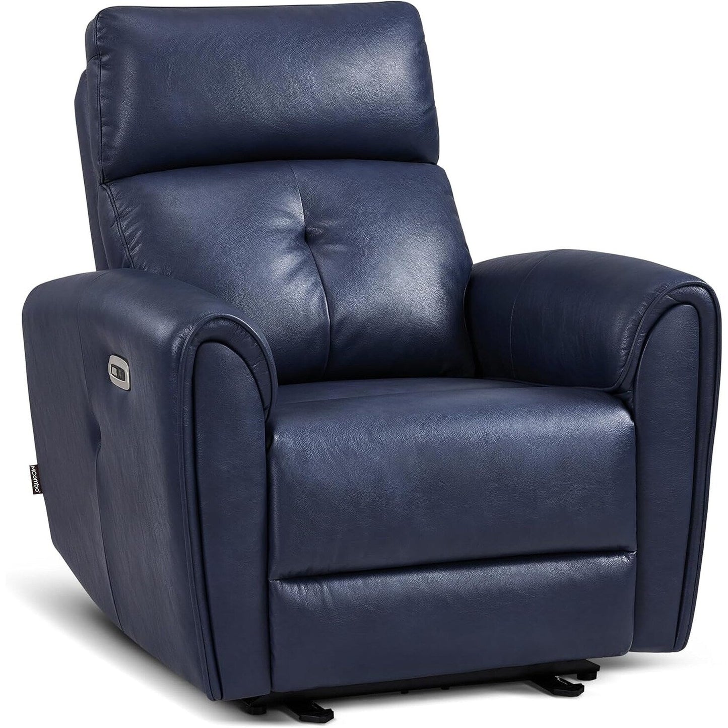 Poltrone reclinabili piccole MCombo Power, moderne poltrone reclinabili Zero Wall Hugger con supporto lombare, porte USB e di ricarica, certificate FSC