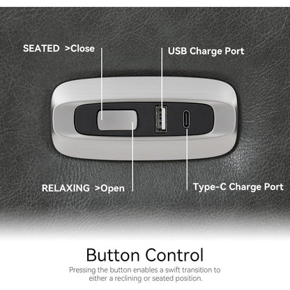 Poltrone reclinabili piccole MCombo Power, moderne poltrone reclinabili Zero Wall Hugger con supporto lombare, porte USB e di ricarica, certificate FSC