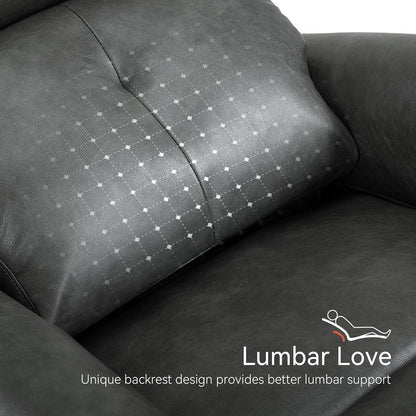 Poltrone reclinabili piccole MCombo Power, moderne poltrone reclinabili Zero Wall Hugger con supporto lombare, porte USB e di ricarica, certificate FSC