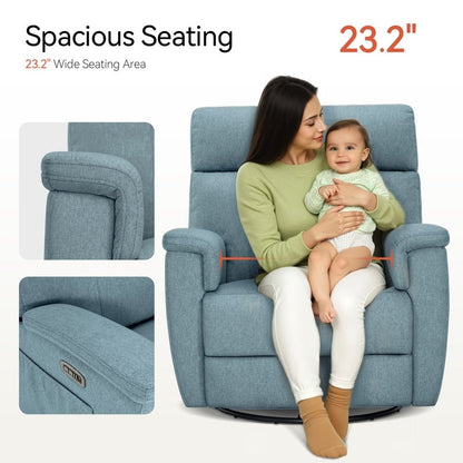 Poltrona reclinabile girevole elettrica MCombo per bambini, tessuto PR601