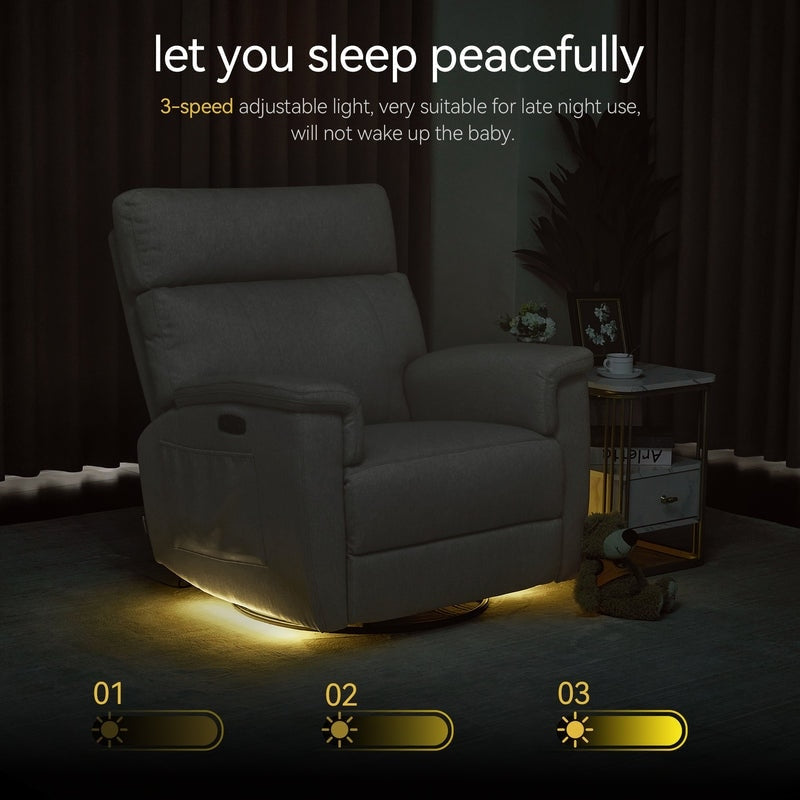 Poltrona reclinabile girevole elettrica MCombo per bambini, tessuto PR601