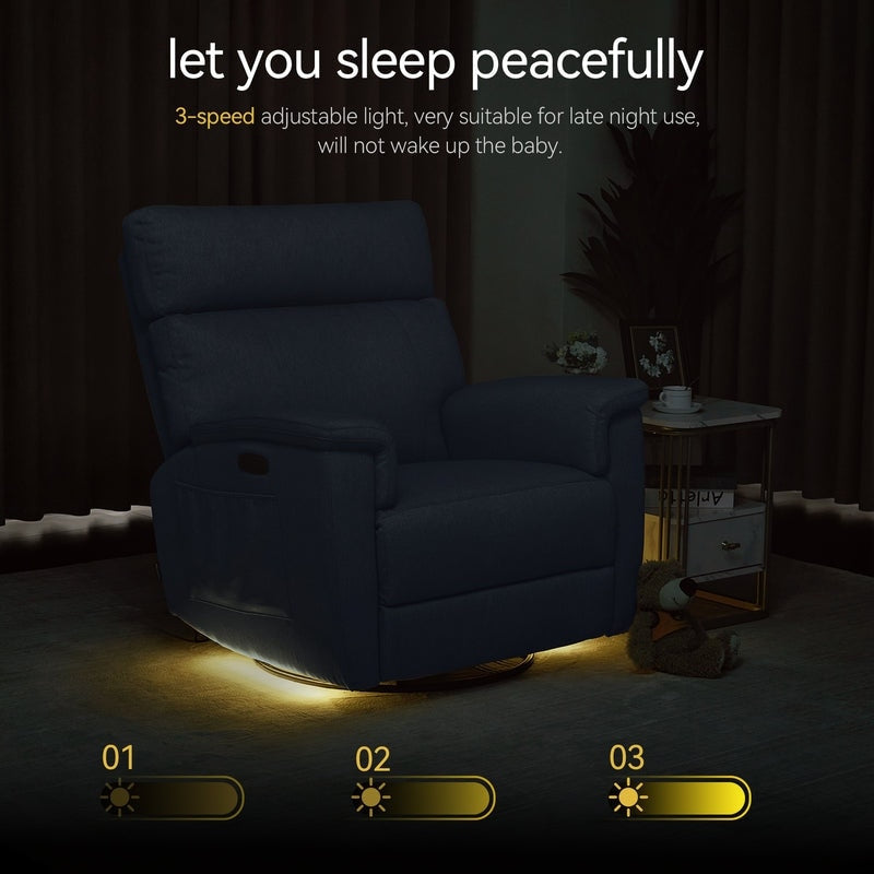 Poltrona reclinabile girevole elettrica MCombo per bambini, tessuto PR601