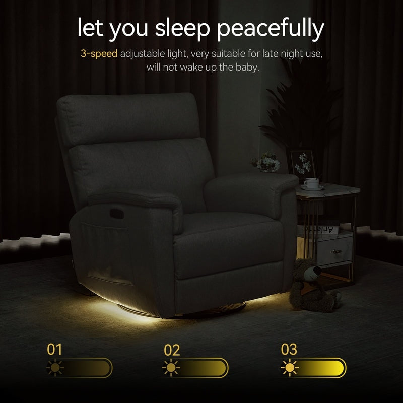 Poltrona reclinabile girevole elettrica MCombo per bambini, tessuto PR601