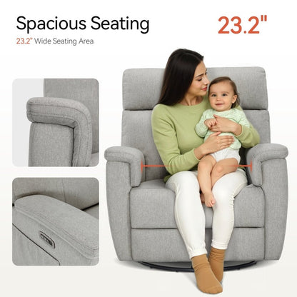 Poltrona reclinabile girevole elettrica MCombo per bambini, tessuto PR601