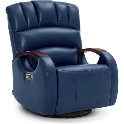 Poltrona reclinabile MCombo Power Swivel Glider con poggiatesta regolabile per cameretta dei bambini, in similpelle PR616