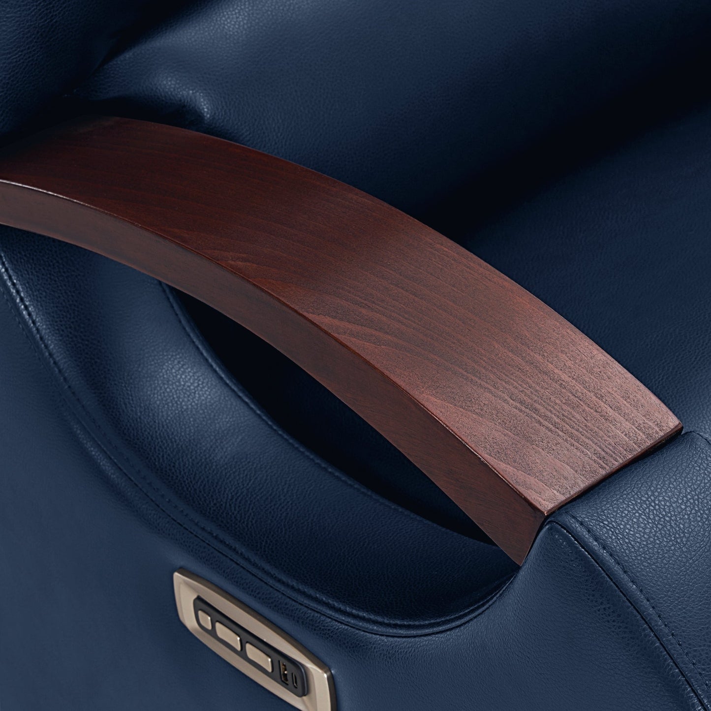 Poltrona reclinabile MCombo Power Swivel Glider con poggiatesta regolabile per cameretta dei bambini, in similpelle PR616