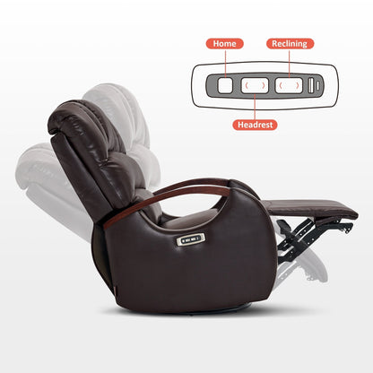 Poltrona reclinabile MCombo Power Swivel Glider con poggiatesta regolabile per cameretta dei bambini, in similpelle PR616