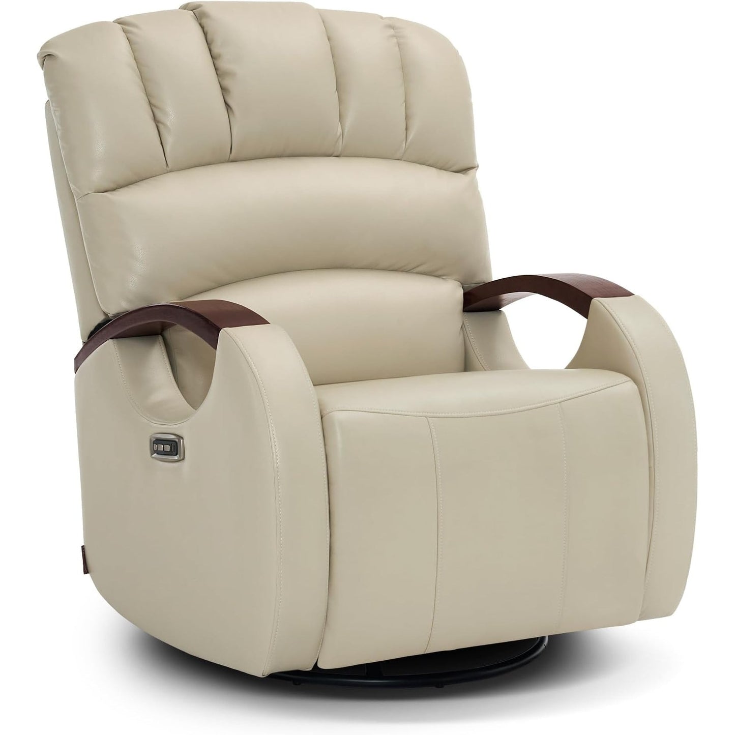 Poltrona reclinabile MCombo Power Swivel Glider con poggiatesta regolabile per cameretta dei bambini, in similpelle PR616