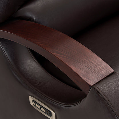 Poltrona reclinabile MCombo Power Swivel Glider con poggiatesta regolabile per cameretta dei bambini, in similpelle PR616