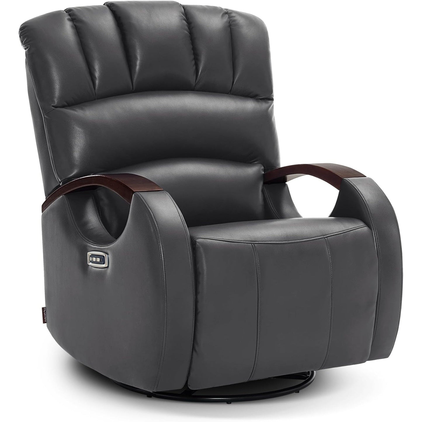 Poltrona reclinabile MCombo Power Swivel Glider con poggiatesta regolabile per cameretta dei bambini, in similpelle PR616